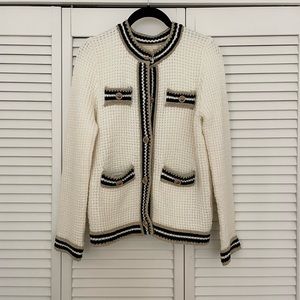 Maje Knit Cardigan With Contrasting Bands Size 2 (equivalent to size M or 38)